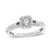 Thumbnail Image 0 of Cherished Promise Collection™ 1/8 CT. T.W. Diamond and Blue Sapphire Promise Ring in 10K White Gold