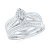 Thumbnail Image 1 of 1/2 CT. T.W. Marquise Diamond Frame Bridal Set in 10K White Gold