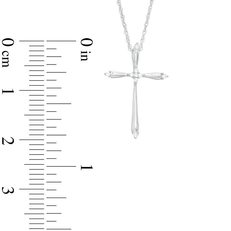 Main Image 2 of Diamond Accent Cross Pendant in 10K White Gold
