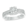 Thumbnail Image 0 of 1/3 CT. T.W. Diamond Square Frame Bridal Set in 10K White Gold