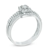 Thumbnail Image 1 of 1/3 CT. T.W. Diamond Square Frame Bridal Set in 10K White Gold