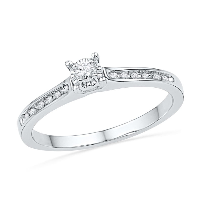 Main Image 1 of 1/10 CT. T.W. Diamond Promise Ring in 10K White Gold