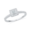 Thumbnail Image 1 of 1/5 CT. T.W. Princess-Cut Diamond Square Frame Promise Ring in 10K White Gold