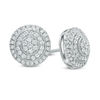 Thumbnail Image 1 of 1/2 CT. T.W. Multi-Diamond Layered Circle Stud Earrings in 10K White Gold