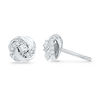 Thumbnail Image 1 of 1/8 CT. T.W. Diamond Love Knot Stud Earrings in 10K White Gold