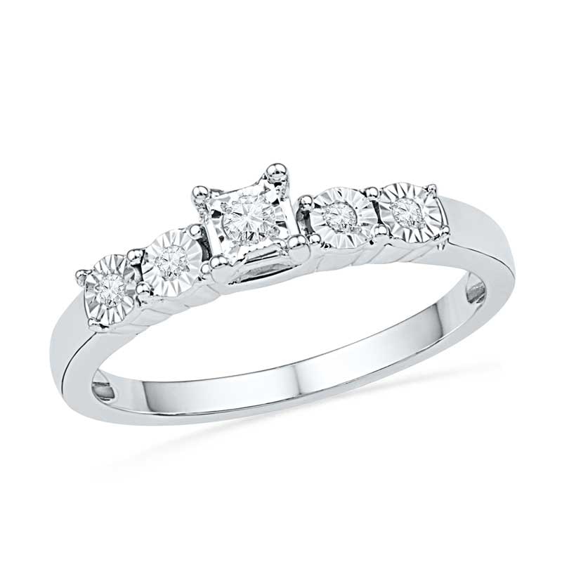 Main Image 2 of 1/6 CT. T.W. Diamond Bubble Bridal Set in Sterling Silver