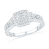 Thumbnail Image 1 of 1/5 CT. T.W. Quad Diamond Vintage-Style Promise Ring in Sterling Silver