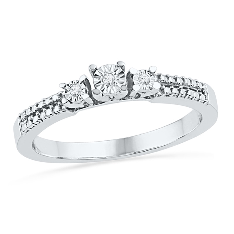 Main Image 1 of Diamond Accent Trio Promise Ring in Sterling Silver