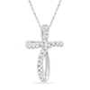 Thumbnail Image 0 of Diamond Accent Loop Cross Pendant in 10K White Gold