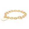 Thumbnail Image 0 of 7.6mm Chunky Link Chain Bracelet with Heart Charm in Sterling Silver and 14K Gold Plate - 7.5"