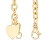 Thumbnail Image 1 of 7.6mm Chunky Link Chain Bracelet with Heart Charm in Sterling Silver and 14K Gold Plate - 7.5"