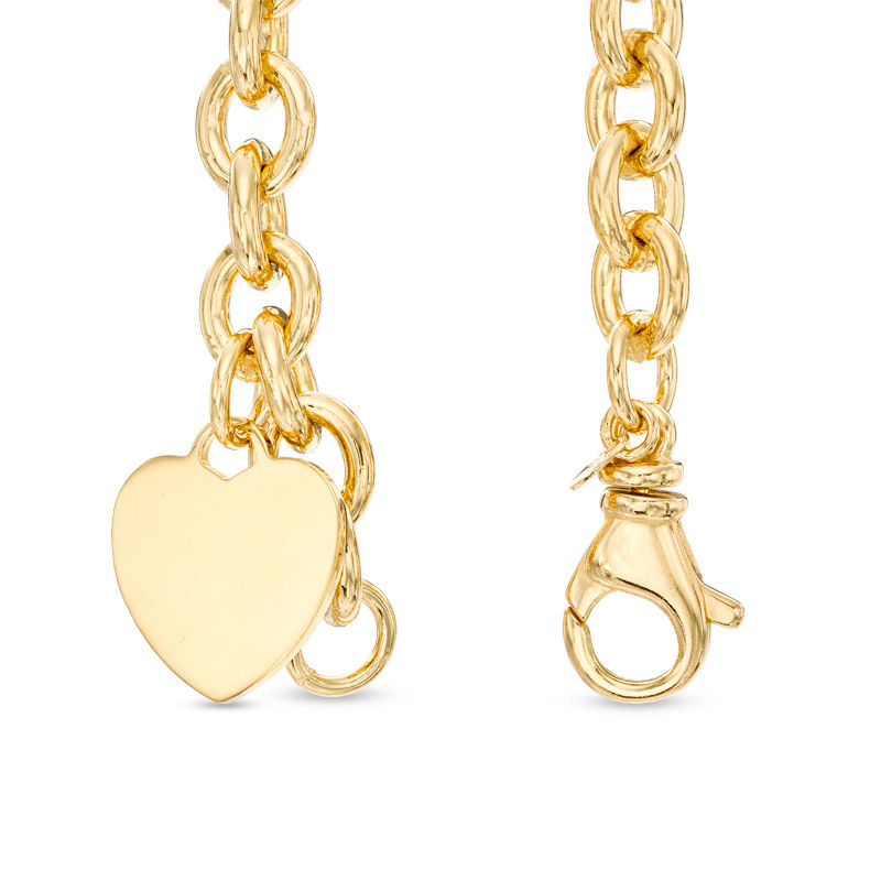 Gold chain bracelet on sale with heart charm