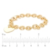 Thumbnail Image 2 of 7.6mm Chunky Link Chain Bracelet with Heart Charm in Sterling Silver and 14K Gold Plate - 7.5"