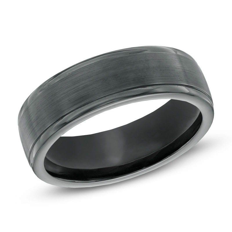 Men's 7.0mm Comfort Fit Wedding Band in Black Cobalt - Size 10