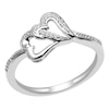Thumbnail Image 0 of Diamond Accent Double Heart Ring in Sterling Silver