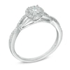 Thumbnail Image 1 of 1/4 CT. T.W. Multi-Diamond Frame Twist Shank Promise Ring in 10K White Gold