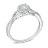 Thumbnail Image 2 of 1/4 CT. T.W. Multi-Diamond Frame Twist Shank Promise Ring in 10K White Gold
