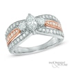 Thumbnail Image 0 of 1 CT. T.W. Marquise Diamond Past Present Future® Ring in 14K Two-Tone Gold