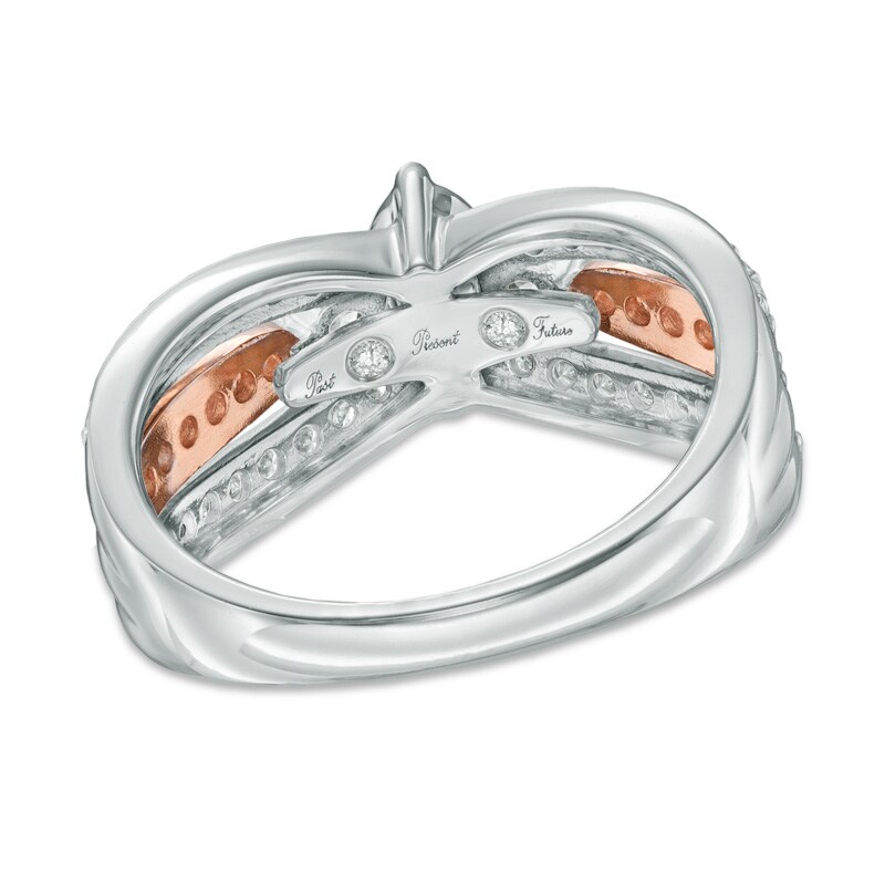 1 CT. T.W. Marquise Diamond Past Present Future® Ring in 14K Two-Tone Gold