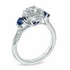 Thumbnail Image 1 of Vera Wang Love Collection 5/8 CT. T.W. Diamond and Blue Sapphire Swirl Engagement Ring in 14K White Gold