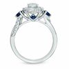 Thumbnail Image 2 of Vera Wang Love Collection 5/8 CT. T.W. Diamond and Blue Sapphire Swirl Engagement Ring in 14K White Gold