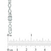 Thumbnail Image 2 of Lab-Created White Sapphire Infinity Link Three Stone Bracelet in Sterling Silver - 7.25"