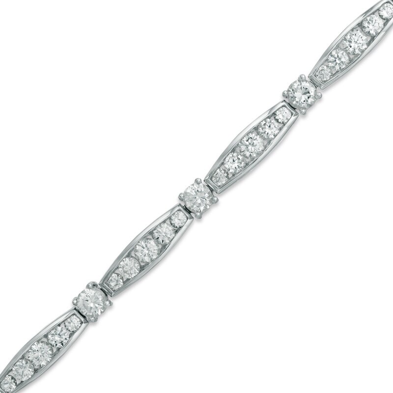 Main Image 1 of Lab-Created White Sapphire Bracelet in Sterling Silver - 7.25"
