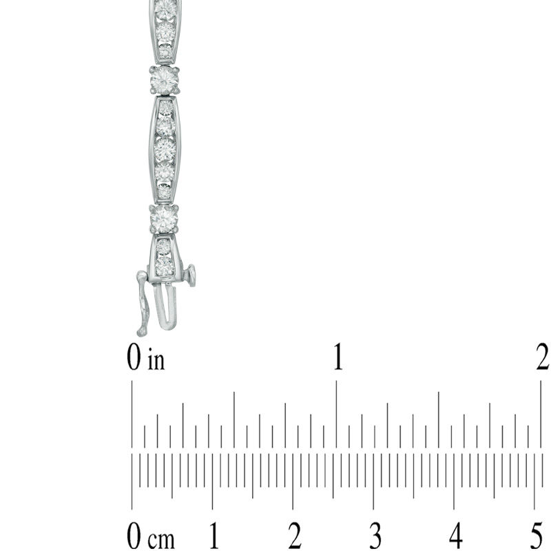 Main Image 2 of Lab-Created White Sapphire Bracelet in Sterling Silver - 7.25"