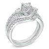 1-1/4 CT. T.W. Diamond Past Present Future® Bridal Set in 14K White Gold