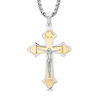 Thumbnail Image 0 of Men's Crucifix Pendant in Two-Tone Stainless Steel - 24"