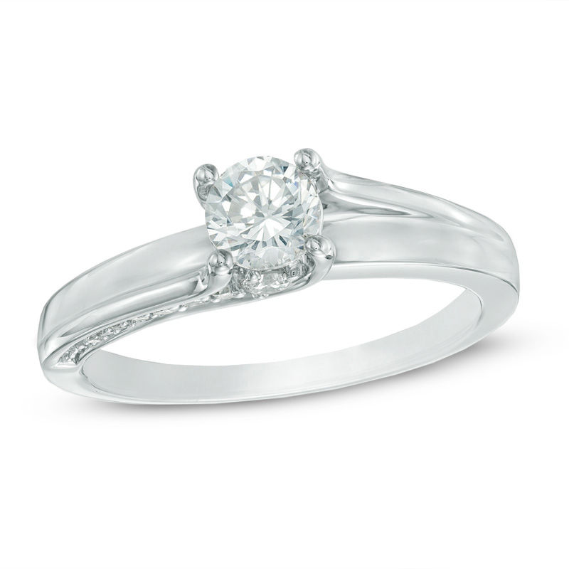 Main Image 1 of 3/4 CT. T.W. Certified Canadian Diamond Engagement Ring in 14K White Gold (I/I2)