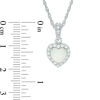 Thumbnail Image 2 of 7.0mm Heart-Shaped Lab-Created Opal and White Sapphire Frame Pendant in Sterling Silver