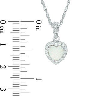 7.0mm Heart-Shaped Lab-Created Opal and White Sapphire Frame