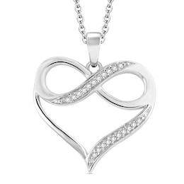 Diamond Accent Infinity in Heart Pendant in 10K White Gold