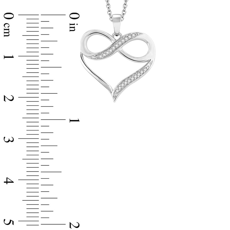 Main Image 2 of Diamond Accent Infinity in Heart Pendant in 10K White Gold