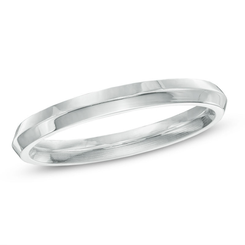 Ladies' 2.5mm Knife Edge Comfort Fit Wedding Band in 14K White Gold