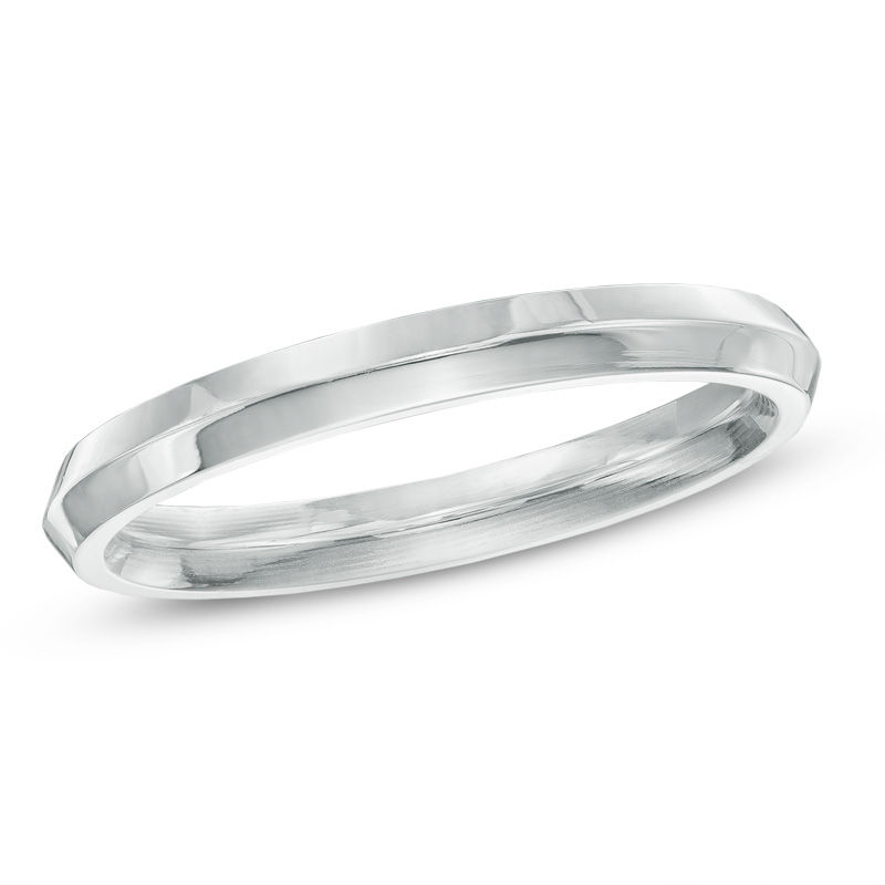 Main Image 1 of Ladies' 2.5mm Knife Edge Comfort Fit Wedding Band in 14K White Gold