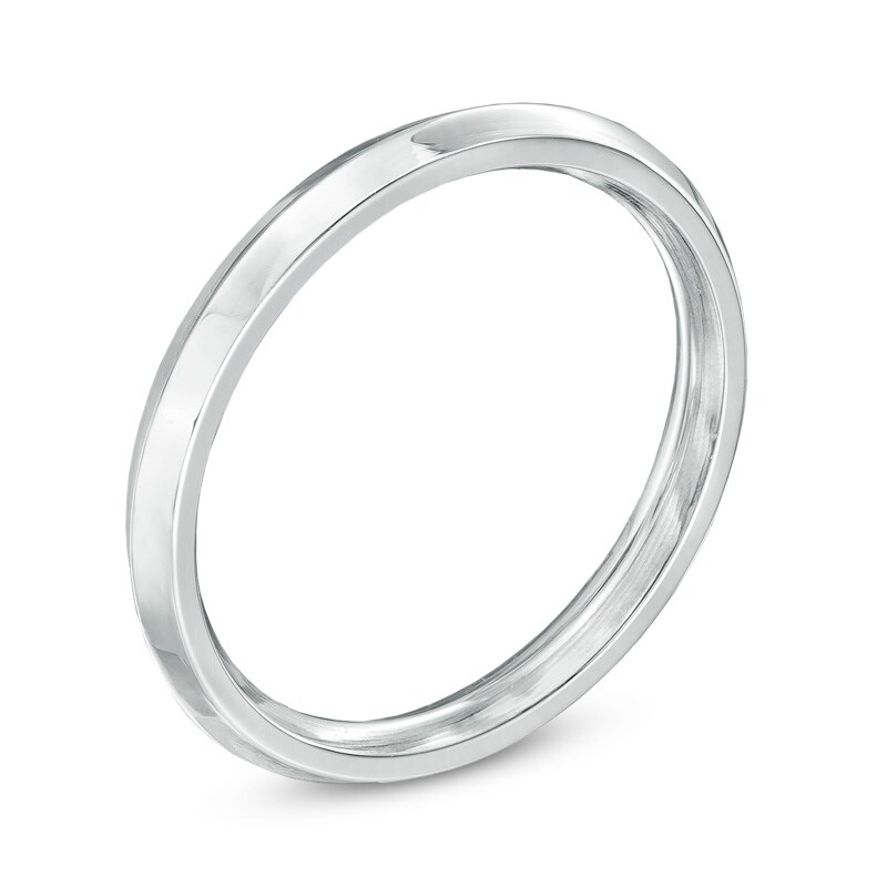 Main Image 2 of Ladies' 2.5mm Knife Edge Comfort Fit Wedding Band in 14K White Gold