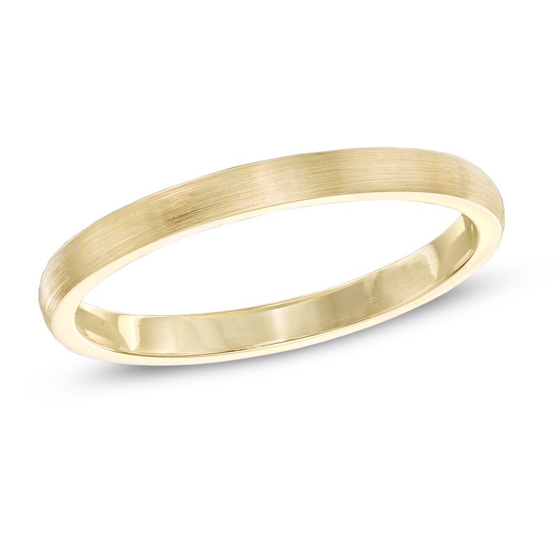 Ladies' 2.0mm Satin Wedding Band in 14K Gold