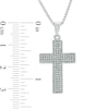 Thumbnail Image 1 of Men's 1/4 CT. T.W. Diamond Cross Pendant in Sterling Silver - 22"