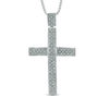 Thumbnail Image 0 of Men's 1/4 CT. T.W. Diamond Cross Pendant in Sterling Silver - 22"