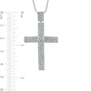 Thumbnail Image 1 of Men's 1/4 CT. T.W. Diamond Cross Pendant in Sterling Silver - 22"