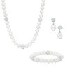 Thumbnail Image 1 of 6.0-8.0mm Freshwater Cultured Pearl and Crystal Strand Necklace, Bracelet and Drop Earrings Set in Sterling Silver