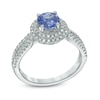 Thumbnail Image 2 of 6.0mm Tanzanite and 1/3 CT. T.W. Diamond Frame Ring in 10K White Gold
