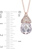 Thumbnail Image 2 of Briolette Rose de France Amethyst and Lab-Created White Sapphire Pendant in Sterling Silver with 18K Rose Gold Plate