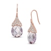 Thumbnail Image 0 of Briolette Rose de France Amethyst and Lab-Created White Sapphire Earrings in Sterling Silver with 18K Rose Gold Plate