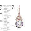 Thumbnail Image 2 of Briolette Rose de France Amethyst and Lab-Created White Sapphire Earrings in Sterling Silver with 18K Rose Gold Plate