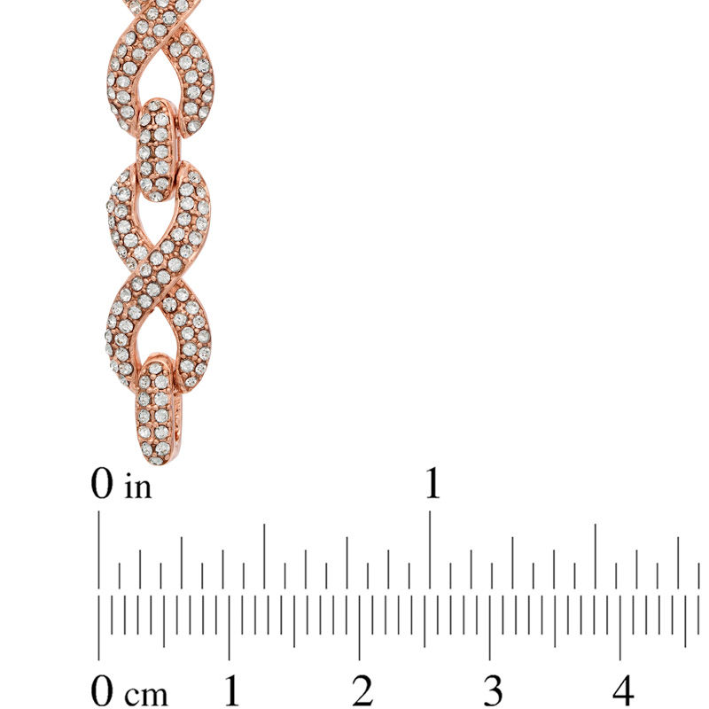 Main Image 2 of Crystal Infinity Link Bracelet in Brass with 18K Rose Gold Plate - 7.75"