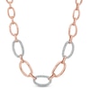 Thumbnail Image 0 of Crystal Link Necklace in Brass with 18K Rose Gold Plate