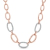 Thumbnail Image 1 of Crystal Link Necklace in Brass with 18K Rose Gold Plate